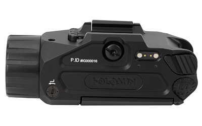 Holosun P.ID Dual pistol-mounted light with visible green and IR lasers, black anodized 7075 T6 aluminum