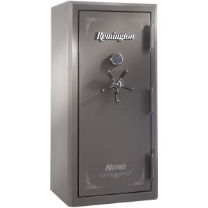 Sports Afield gun safe in Seltzer Gray gloss metallic finish; holds 26 + 6