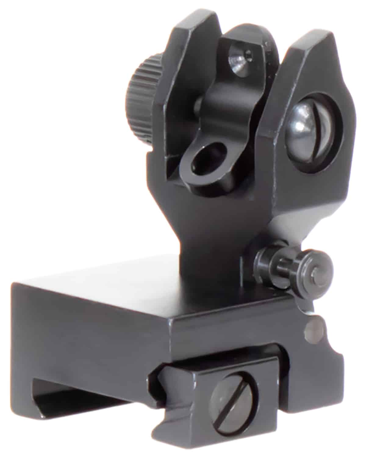 Aim Sports MT201 AR Low Profile Rear Flip Up Sight Black Anodized Low Profile for AR-15