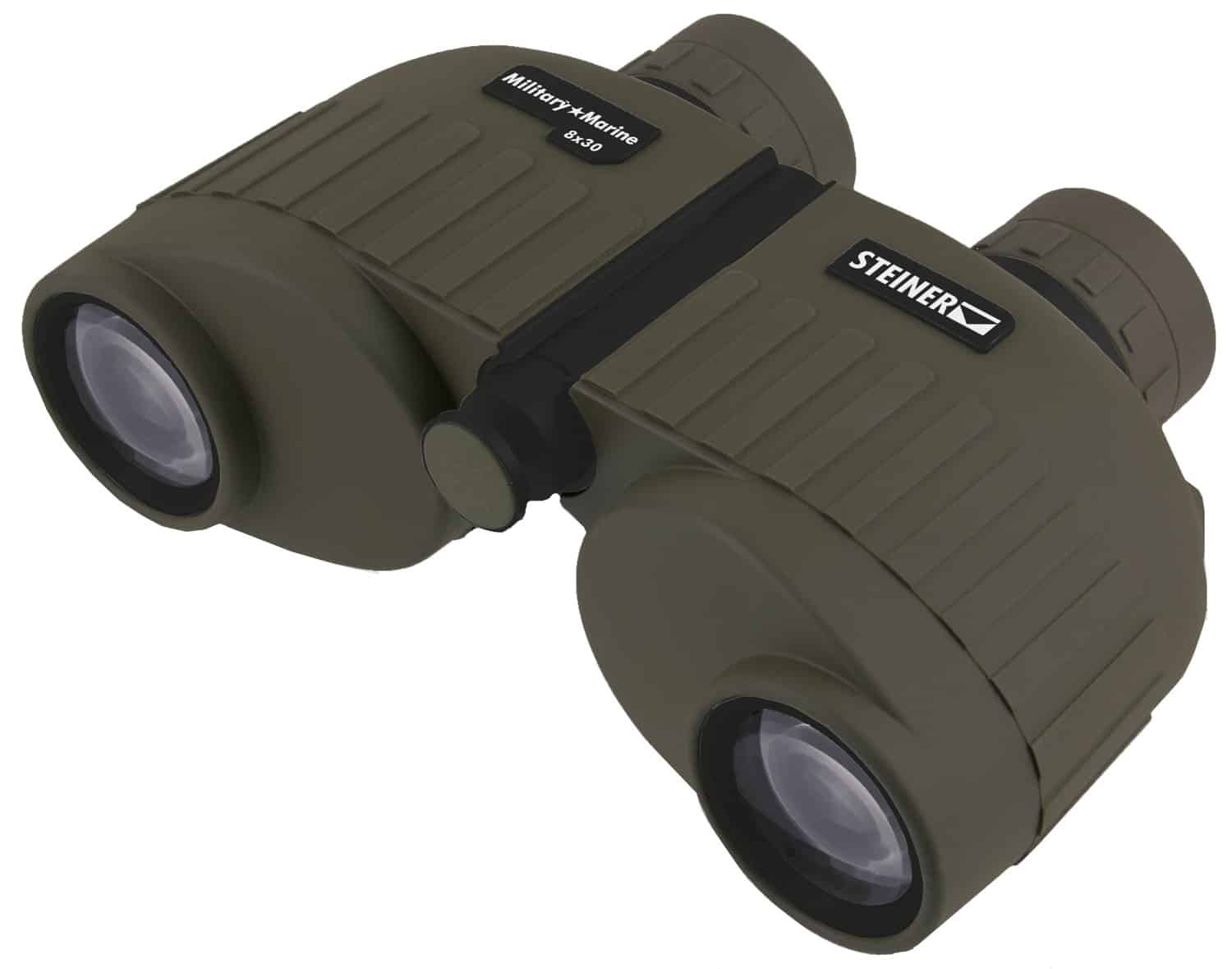 Steiner Military-Marine 8x30 binoculars in OD green with rubber-armored Makrolon housing