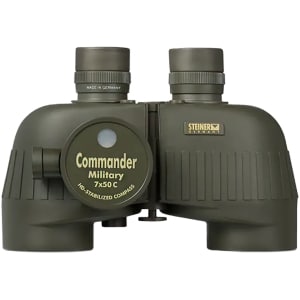 Steiner M750rc 7x50 binoculars in green rubber armor with compass and ranging reticle