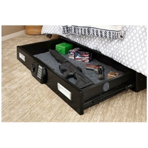 SNAPSAFE Under Bed Safe Medium 26x20x5 black with digital lock and slide-out drawer