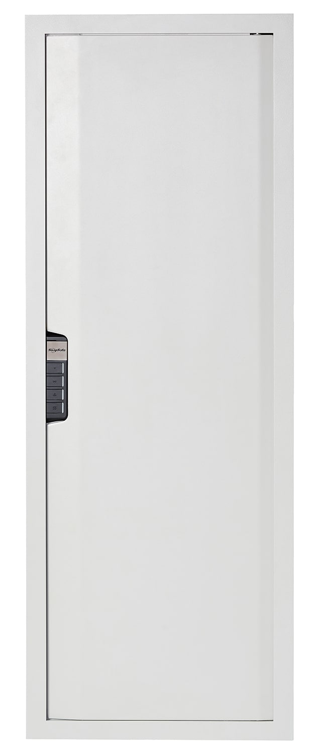 Hornady SnapSafe 75414 in-wall safe, powder-coated light grey, 16.25 x 44 x 4 inches