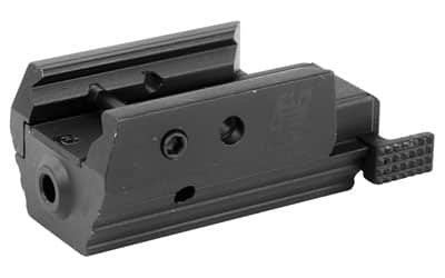 NCSTAR tactical red laser for pistol accessory rail, black anodized aluminum, compact design