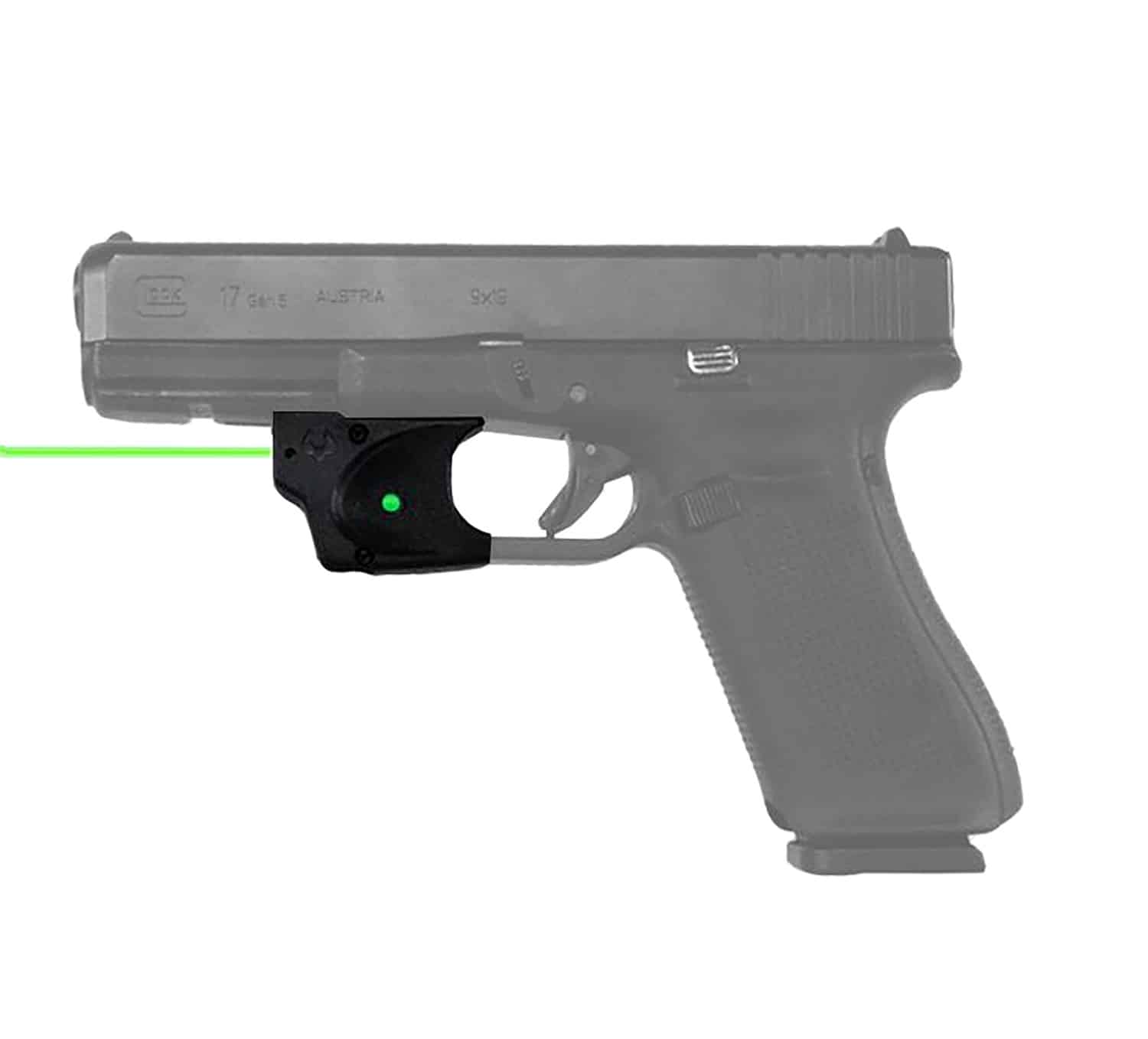 Viridian E-Series green laser trigger guard mount for Glock 17/19/34/45/47 in black