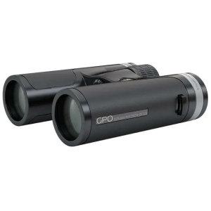 GPO Passion SD 10x34 binoculars in black/silver, compact center-focus optic