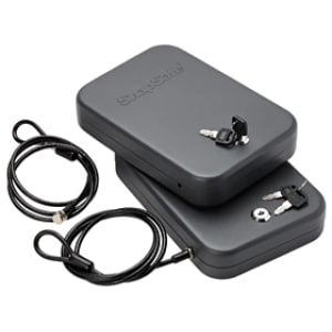 SnapSafe Large Lock Box 2-pack, black steel, key lock, foam interior