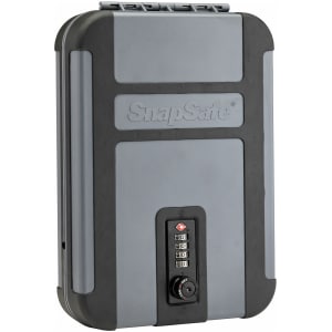 SnapSafe TrekLite XL Lock Box with TSA 4-digit combination lock, foam interior, 10x7x2 external dimensions
