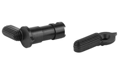 CMMG AR-15 ambidextrous safety selector kit in black steel, 3-piece matte finish