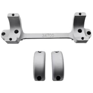 DNZ one-piece silver scope mount for Remington 700 Long Action, 30mm high