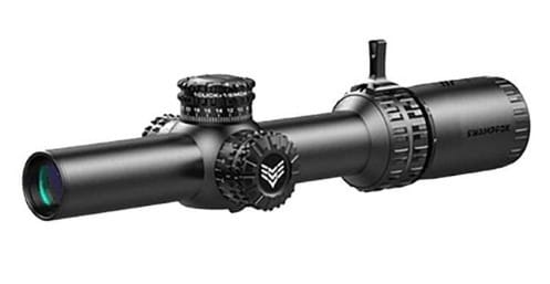 Swampfox Arrowhead 1-8x24 LPVO riflescope with 30mm tube and MIL-Red illuminated Guerrilla Dot reticle