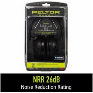 3M Peltor Sport Tactical 500 electronic ear muffs, 26 dB, black