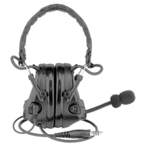 3M Peltor ComTac V headset with MT33 boom microphone, black electronic earmuff