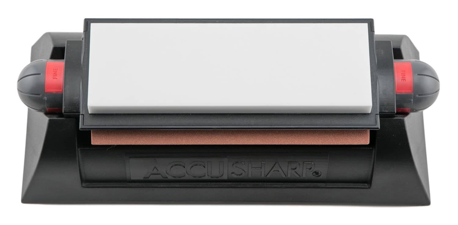 AccuSharp 025C Tri-Stone Deluxe Sharpening System Coarse, Medium, Fine Diamond, Alumina, Ceramic Sharpener Rubber Handle