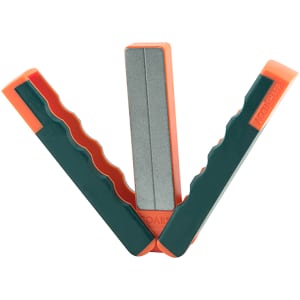 AccuSharp 077C Paddle Sharpener Folding Fine, Coarse Diamond Sharpener Gray/Orange Overmolded Rubber Handle