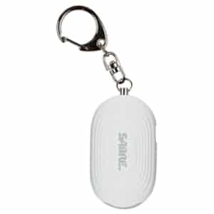 Sabre 2-in-1 personal alarm with LED light and snap hook in white