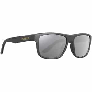 Leupold Katmai shooting sunglasses with Shadow Gray Flash lens and matte black wraparound frame