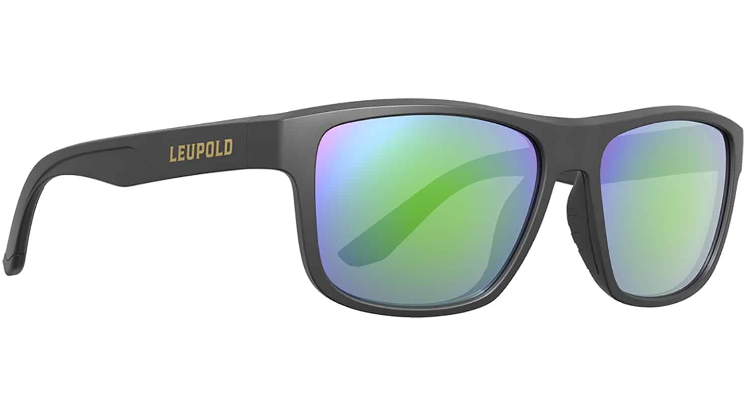 Leupold Katmai performance eyewear emerald mirror polycarbonate lens matte black wraparound frame