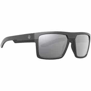 Leupold Becnara sunglasses with Shadow Gray Flash lenses and matte/gloss black wraparound frame