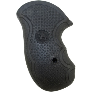 Pachmayr Diamond Pro black rubber grip with diamond checkering and finger grooves for Ruger SP101