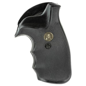 Pachmayr Gripper 03292 black checkered rubber pistol grip with finger grooves for S&W N-frame