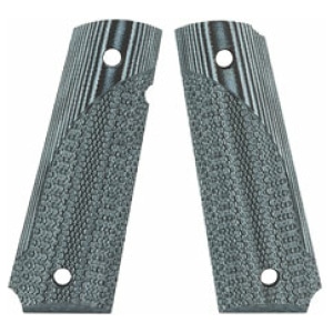 Pachmayr Dominator G10 gray and black checkered grip panels for 1911