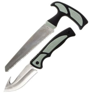 Battenfeld Knives Old Timer Hunter Combo Serrated Blade and Guthook Blade Black and Grey