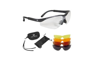 Radians T-85 shooting glasses kit with black frame and five interchangeable polycarbonate lenses