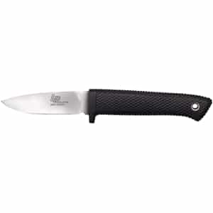 Cold Steel CS36LPMF Pendleton Mini Hunter 3" Fixed Plain Stonewashed AUS10A SS Blade, 3.63" Black Textured Kray-Ex Handle