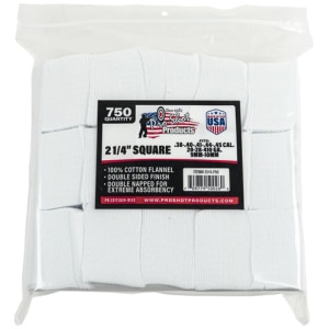 2-1/4" SQUARE COTTON PATCHES - .38 - .45 CAL / 20 GA - 410 GA, 750/CT