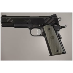 Hogue 1911 Government rubber grip panels checkered diamonds OD Green .45