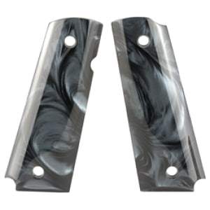 Hogue 1911 Government black polymer ambi-cut grip panels (pearl)
