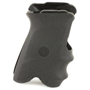 Hogue 85000 black rubber wraparound grip with finger grooves for Ruger P85/P91