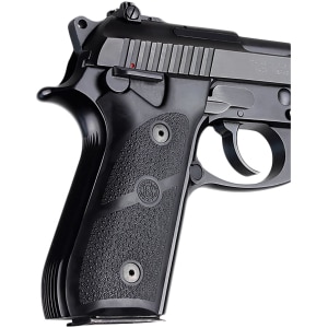 Hogue black rubber grip panels for Taurus PT pistols with cobblestone texture
