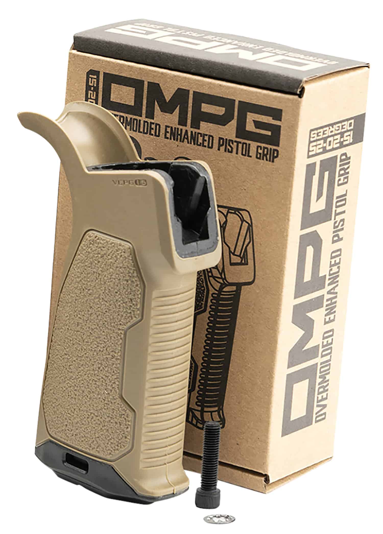 Strike Industries AR Overmolded 15° Pistol Grip in Flat Dark Earth (FDE)