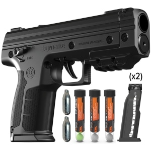 Byrna LE Universal Kit Black with two magazines and multiple projectile tubes