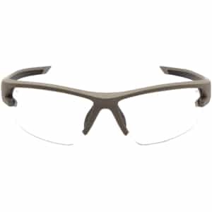Pyramex Venture Semtex 2.0 clear anti-fog shooting glasses with tan frame