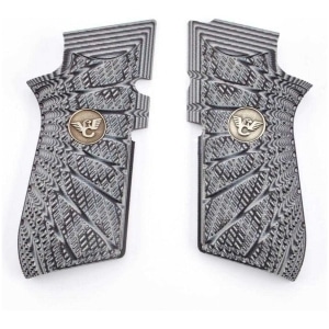 Wilson Combat EDC X9 Aggressive Starburst G-10 handgun grips grey black