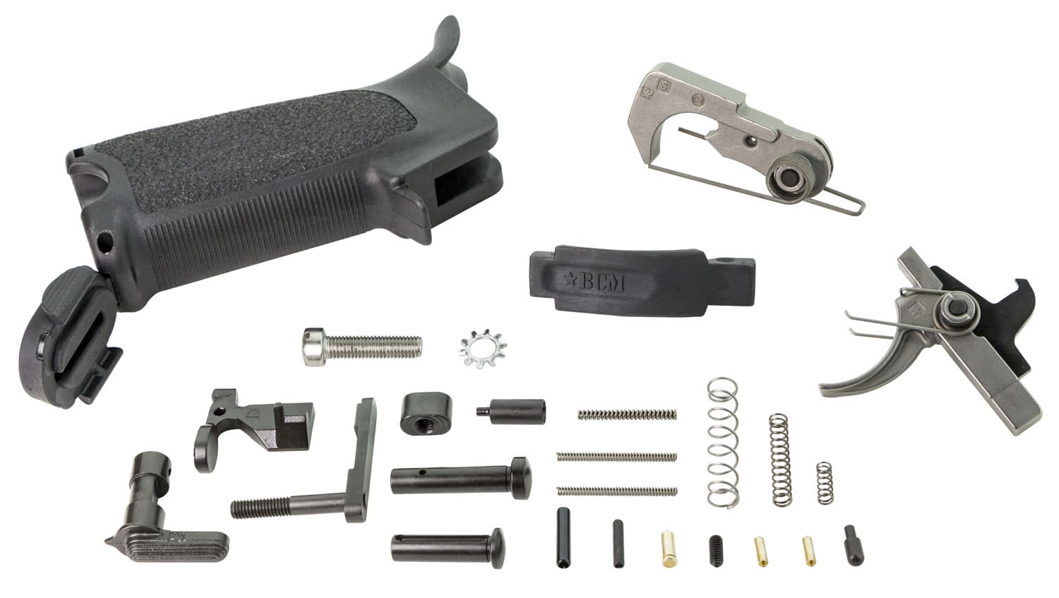 BCM ELPKBLK Enhanced Black AR-15 Lower Parts Kit with PNT trigger and Mod 3 pistol grip
