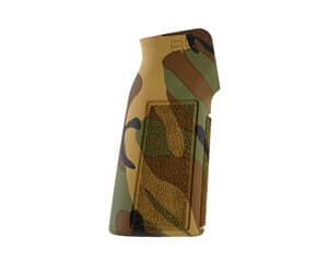 B5 Systems P-Grip 22 Woodland Camo rifle grip, textured ergonomic design