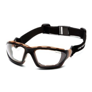 Pyramex Carhartt Carthage shooting glasses black and tan with clear anti-fog lens