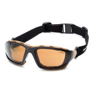 Pyramex Carhartt Carthage shooting glasses black tan frame bronze anti-fog lens