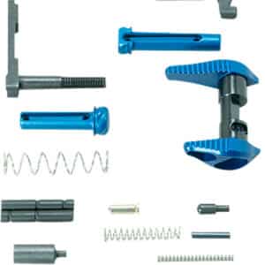 Timber Creek Outdoors ARLPKB lower parts kit, blue anodized aluminum components for AR-15