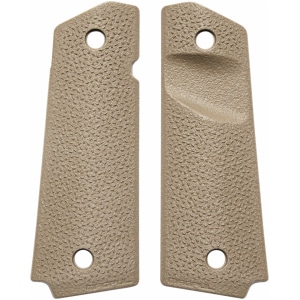 Magpul MOE 1911 grip panels in Flat Dark Earth with aggressive TSP texture, polymer construction