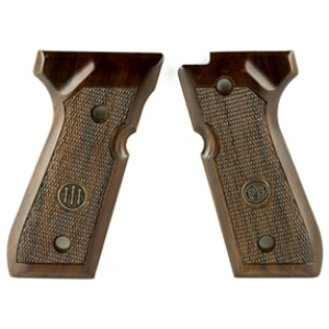 Beretta 92/96 walnut checkered wood pistol grips with medallion