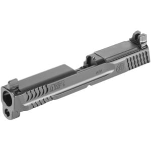 Smith & Wesson M&P9 4.2 ACRO slide assembly cut for Aimpoint ACRO with co-witness fixed sights