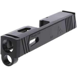 Rival Arms black QPQ slide for SIG P365 A1, 416R stainless steel, front and rear serrations