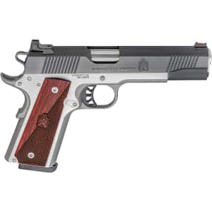 Springfield Armory Ronin 1911 10mm two-tone pistol with crossed cannon wood grips