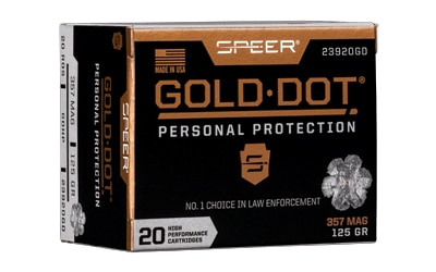 Speer .357 Magnum 125gr GOLD DOT Brass – 20rd