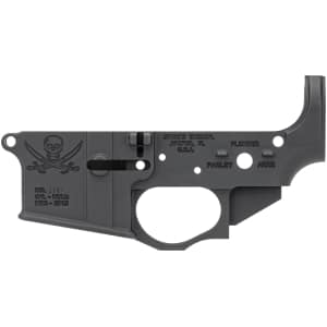 Spikes Tactical Calico Jack stripped lower receiver — 7075-T6 aluminum, black hardcoat anodized